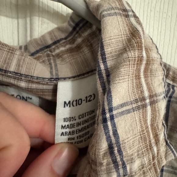 Boys medium 10-12 Covington button up shirt plaid pattern 100% cotton - Picture 3 of 3